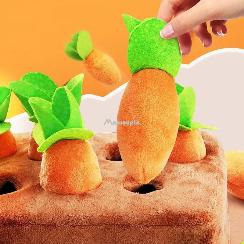 Carrot Toy Interactive Dog Plush Puzzle Nosework for Aggressive Chewers