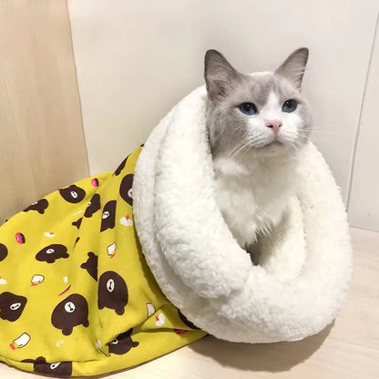 Pet Sleeping Bag Soft Cuddly Fluffy Feel Thickened