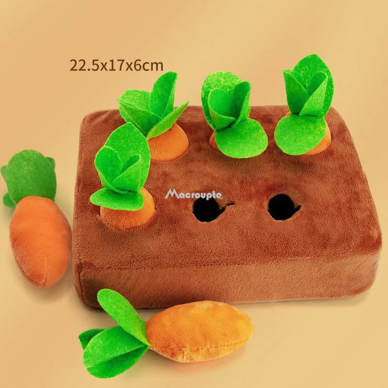 Carrot Toy Interactive Dog Plush Puzzle Nosework for Aggressive Chewers