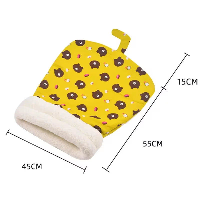 Pet Sleeping Bag Soft Cuddly Fluffy Feel Thickened