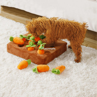 Carrot Toy Interactive Dog Plush Puzzle Nosework for Aggressive Chewers