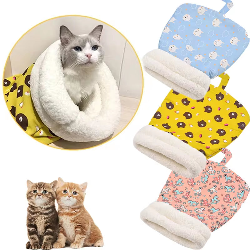 Pet Sleeping Bag Soft Cuddly Fluffy Feel Thickened