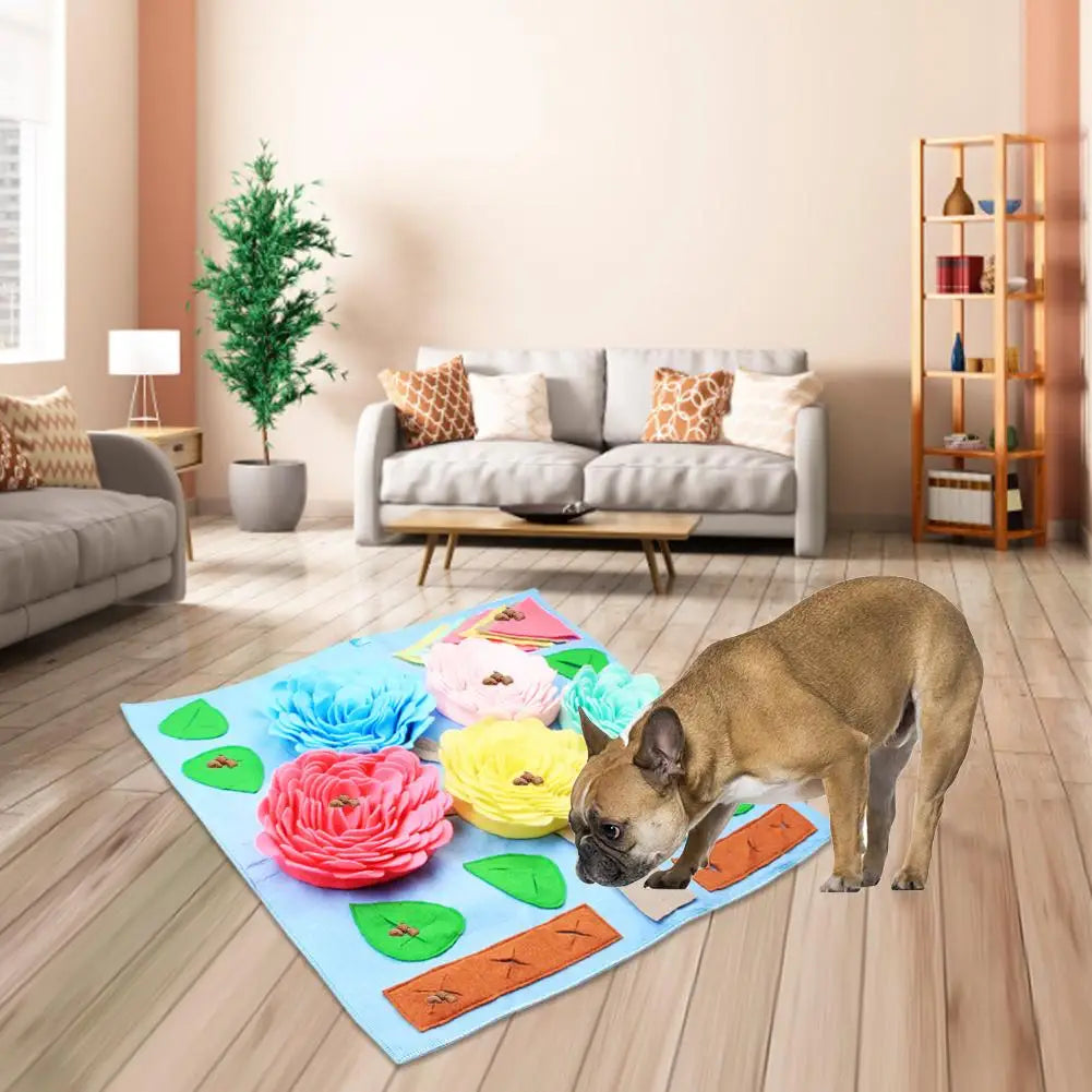 Dog Snuffle Mat Pet Slow Feeding Mat Washable Foraging Smell Training Puzzle Toy Pet Dog Stress Relief Sniffing Training Blanket