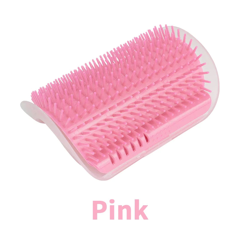 Cat Self Groomer with Catnip Soft Cats Wall Corner Massage Cat Comb Brush Rubs the Face with a Tickling Comb Pet Grooming Supply