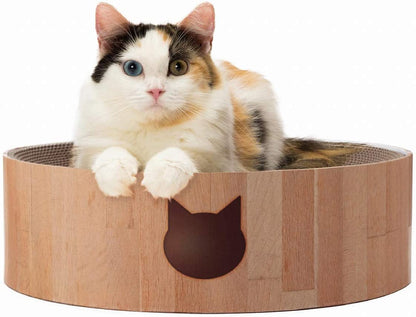 Cozy Cat Scratcher Bowl, 100% Recycled Paper, Chemical-Free Materials.