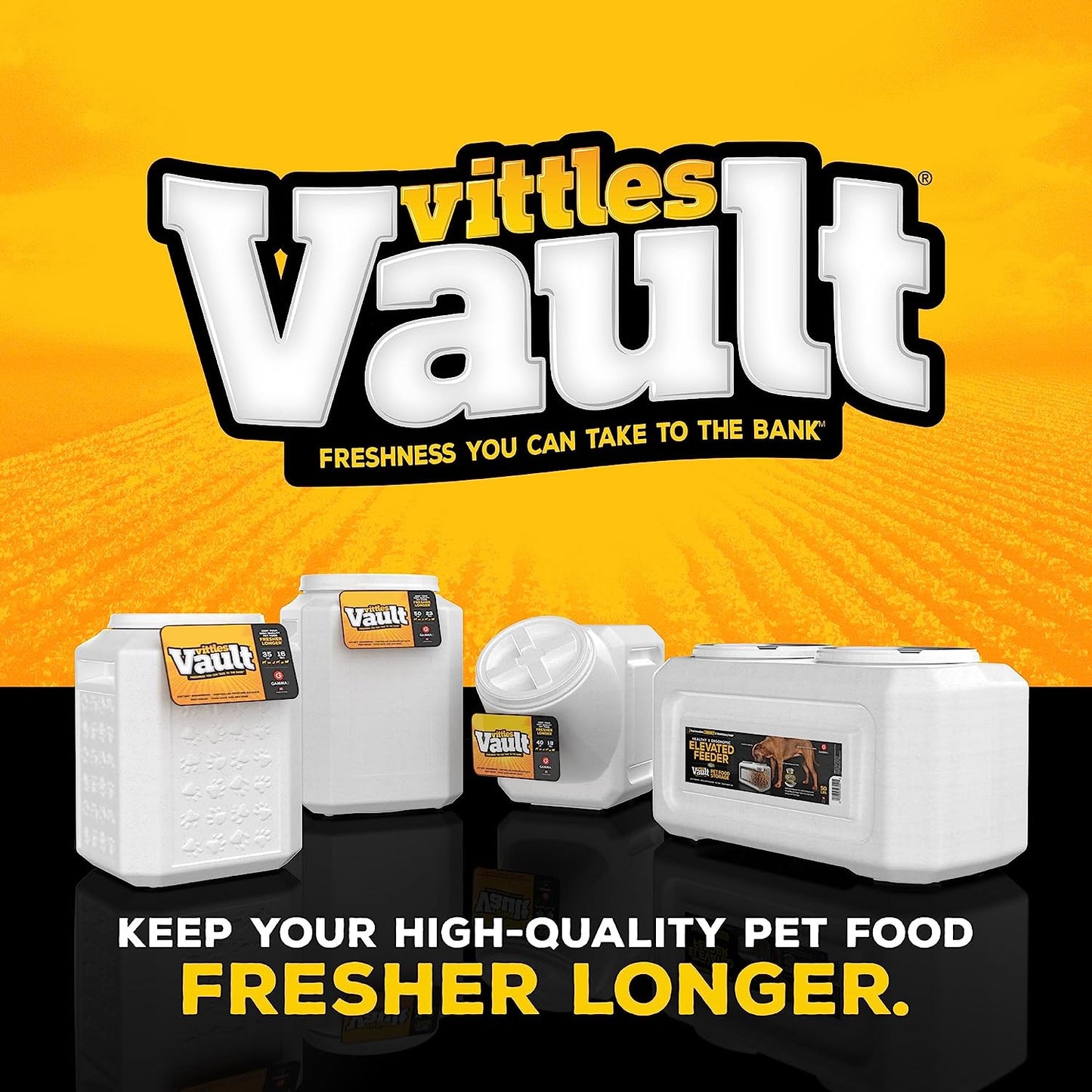 Vittles Vault Stackable Dog Food Storage Container, up to 40 Pounds Dry Pet Food Storage,Off-White, Made in USA