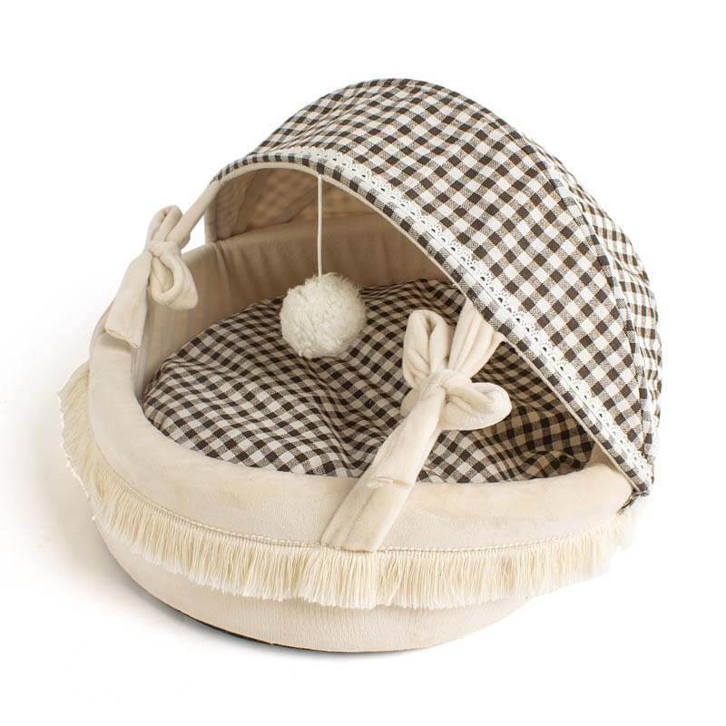 Adorable Cradle Semi-Enclosed Cat Bed