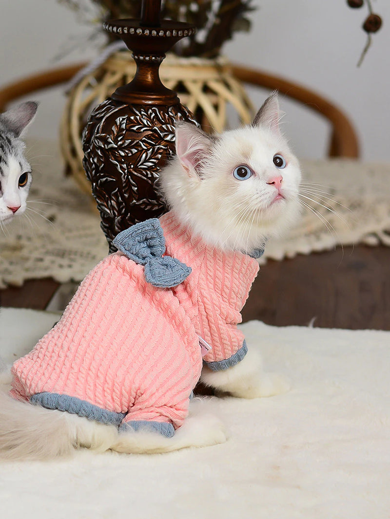 Cat Clothes Winter Warm Soft Cats Warm Hoodies Pajamas Sphynx Cat Costumes Pullover Sphinx Kitten Clothes Cat Supplies for Cats