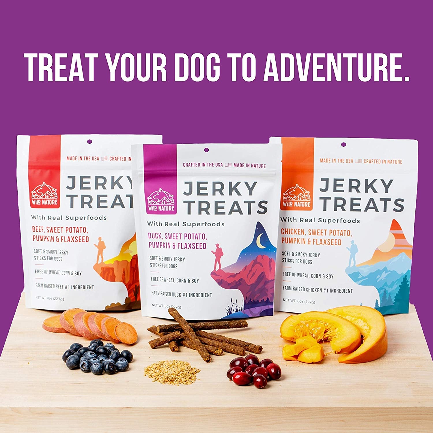 Duck Jerky Dog Treats | Healthy, All-Natural Duck Jerky Sticks Made in the USA Only | High Protein, Soft Chew Dog Jerky Treats | Grain Free Superfoods | Perfect Duck Dog Training Treats