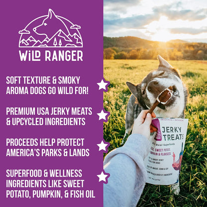 Duck Jerky Dog Treats | Healthy, All-Natural Duck Jerky Sticks Made in the USA Only | High Protein, Soft Chew Dog Jerky Treats | Grain Free Superfoods | Perfect Duck Dog Training Treats