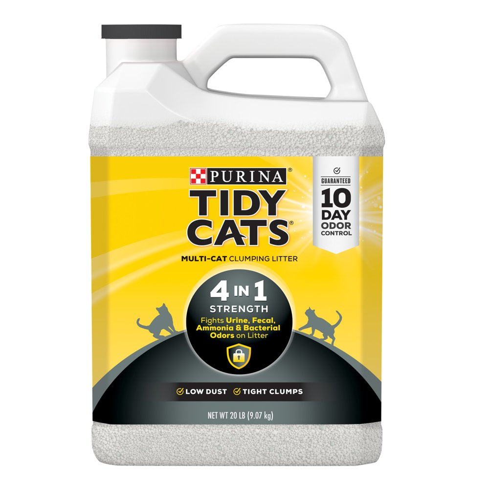 Purina  Clumping Cat Litter, 4-In-1 Strength Multi Cat Litter, 20 Lb. Jug