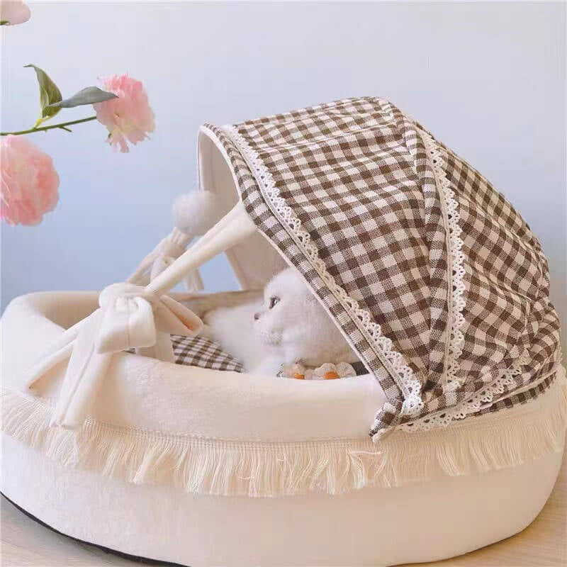 Adorable Cradle Semi-Enclosed Cat Bed