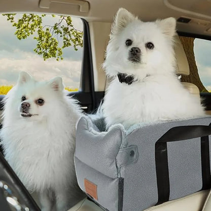 Travelpaws 2-In-1 Dog Car Seat Console Carrier, Dog Car Seats for Small Dogs, Dog Car Seat Console