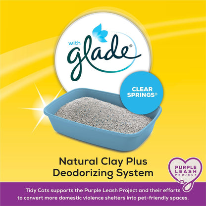 Clumping Cat Litter, Tidy Max Glade Tough Odor Clear Springs Multi Cat Litter - 38 Lb. Box