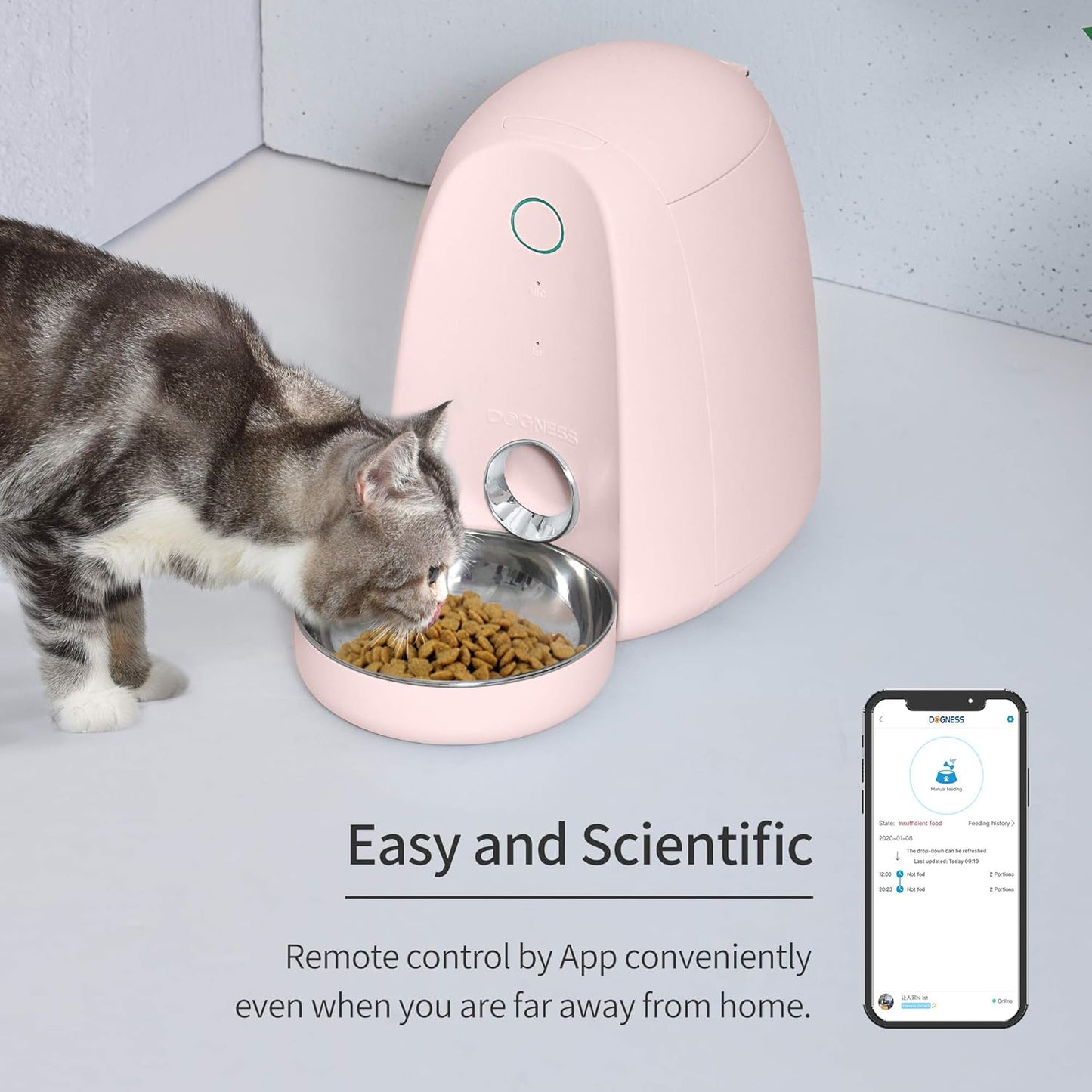 Smart Feed Automatic Cat Feeder, Wi-Fi Enabled Pet Feeder for Cat and Small Dog, Smartphone App for Ios and Android, Portion Control, Fresh Lock System Auto Food Dispenser