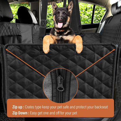 Premium Dog Rear Car Seat Cover+Free Seat Belt Strap