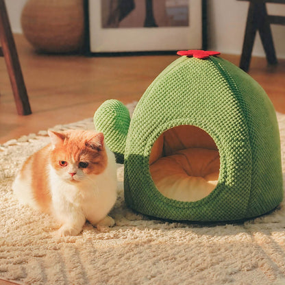 Cactus Shape Warm Cat Bed