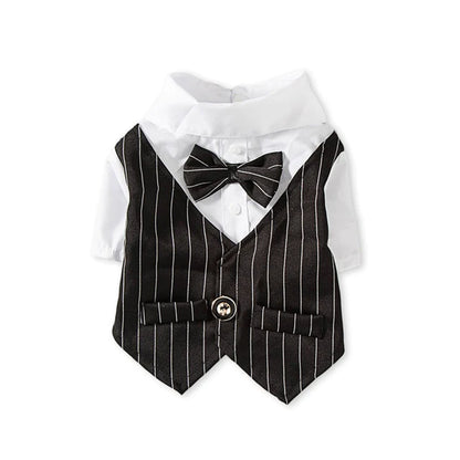 Gentleman Dog & Cat Clothes Wedding Suit Formal Shirt for Small Pets