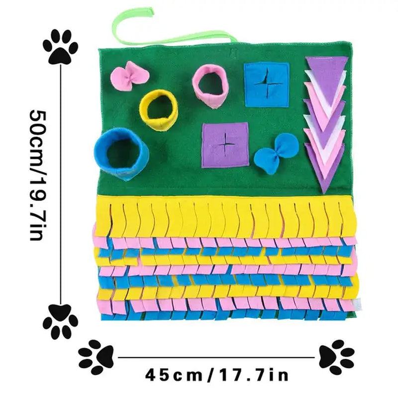 Dog Snuffle Mat Pet Slow Feeding Mat Washable Foraging Smell Training Puzzle Toy Pet Dog Stress Relief Sniffing Training Blanket