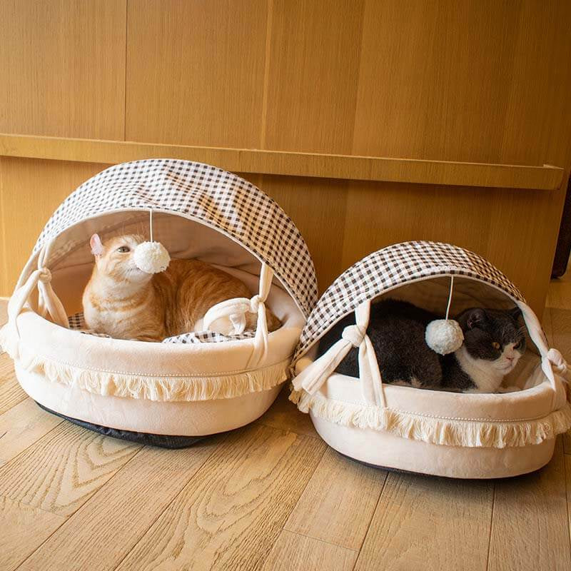 Adorable Cradle Semi-Enclosed Cat Bed