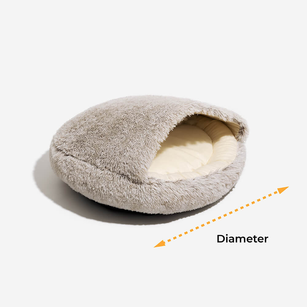 Calming Plush Semi-Enclosed Pet Nest Bed