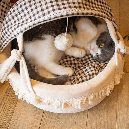 Adorable Cradle Semi-Enclosed Cat Bed