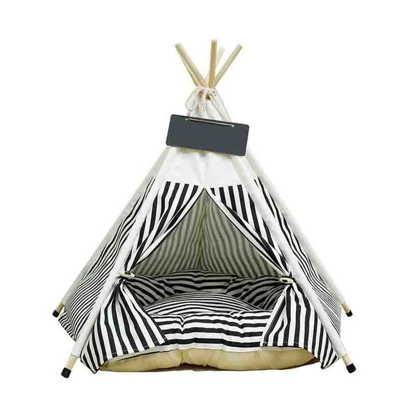 Pet Tent House Cat Bed Portable Teepee with Thick Cushion and 6 Colors Available for Dog Puppy Excursion Outdoor Indoor