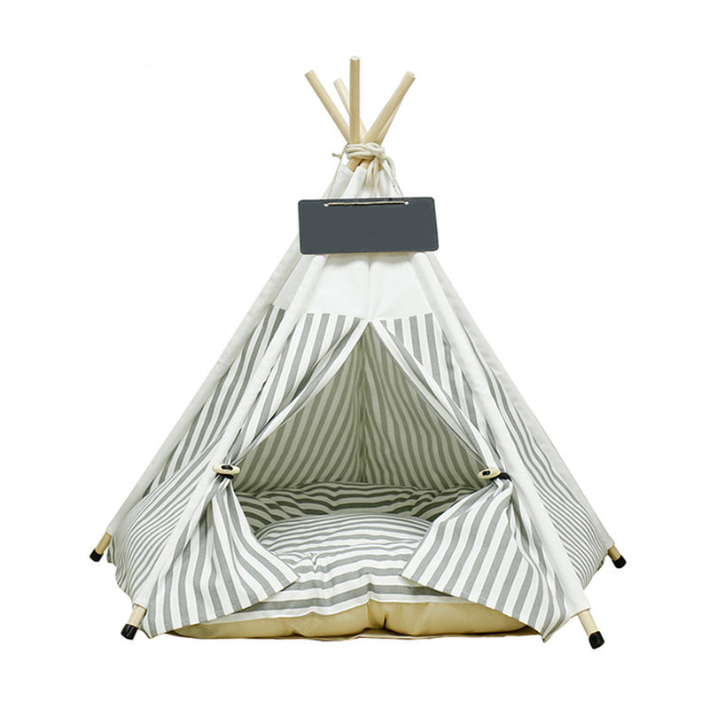 Pet Tent House Cat Bed Portable Teepee with Thick Cushion and 6 Colors Available for Dog Puppy Excursion Outdoor Indoor