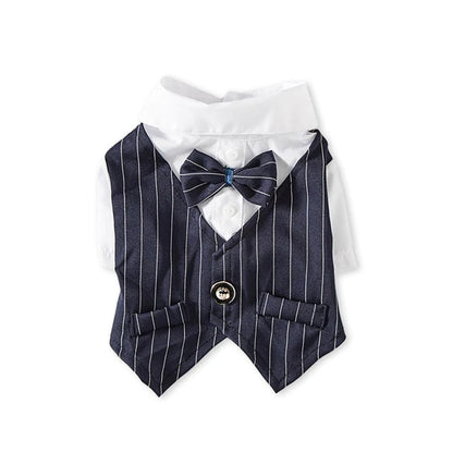 Gentleman Dog & Cat Clothes Wedding Suit Formal Shirt for Small Pets