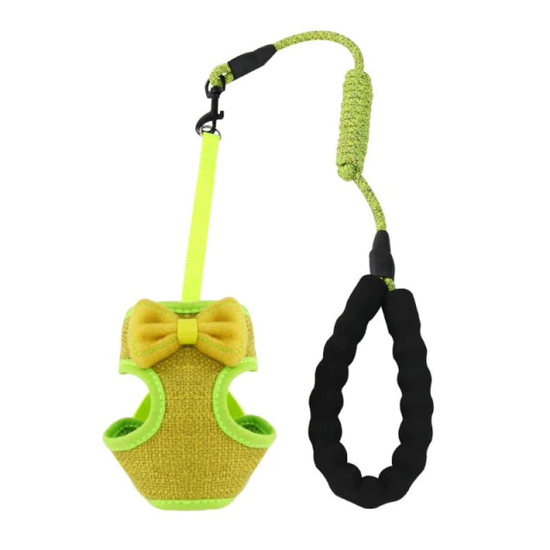 Cat Harness and Leash Anti-Breakaway Cat Collar Cute Bow Vests Cat Product Cat Accessories Sage Green Collar for Cats or Puppies