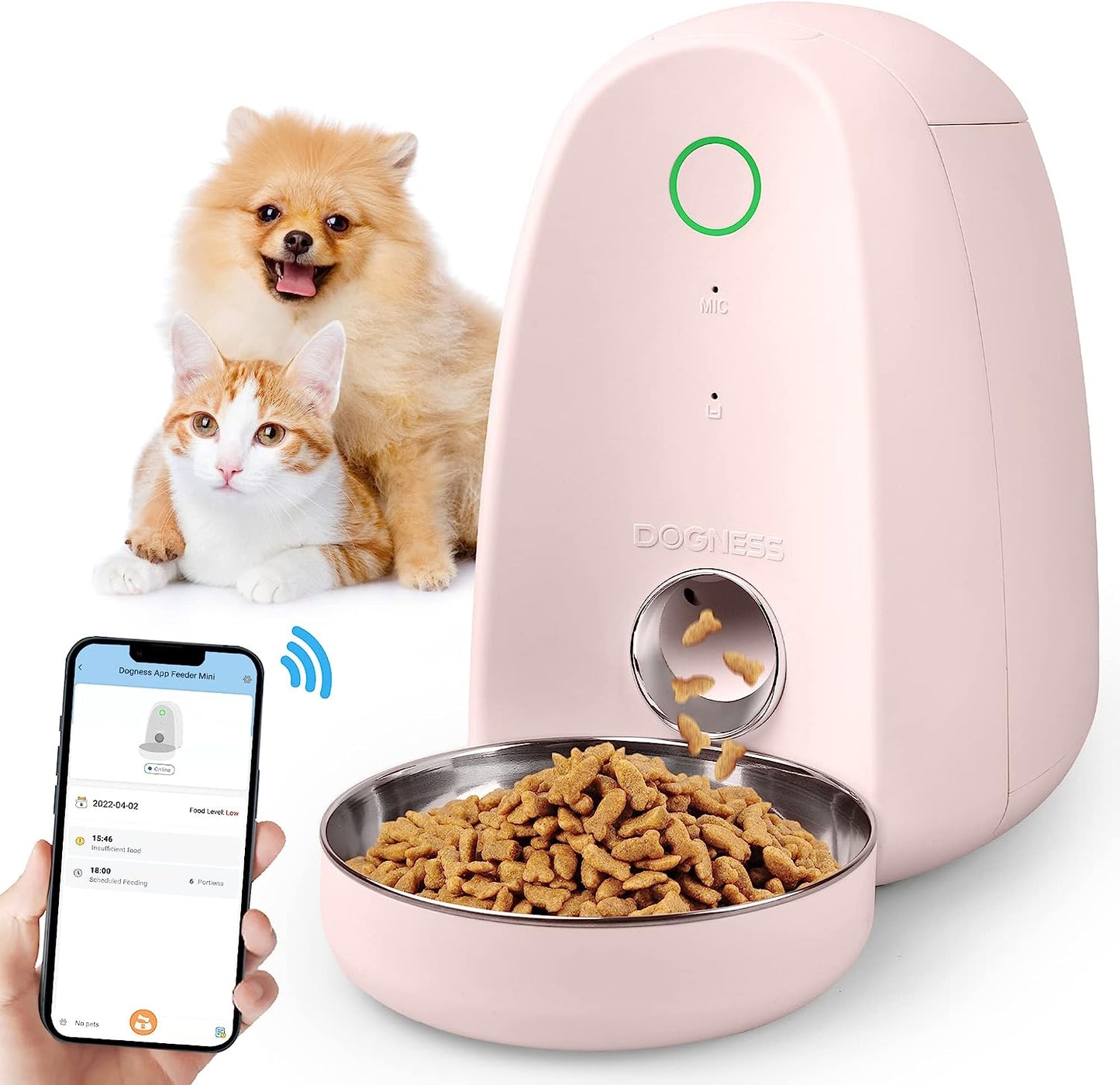 Smart Feed Automatic Cat Feeder, Wi-Fi Enabled Pet Feeder for Cat and Small Dog, Smartphone App for Ios and Android, Portion Control, Fresh Lock System Auto Food Dispenser