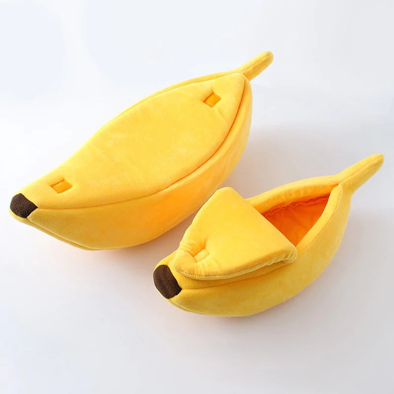 Funny Banana Cat Bed House Cute Cozy Cat Mat Beds Warm Durable Portable Pet Basket Kennel Dog Cushion Cat Supplies