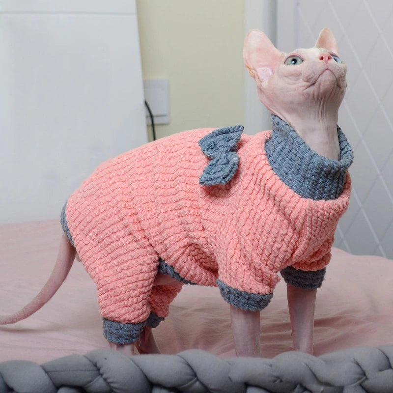 Cat Clothes Winter Warm Soft Cats Warm Hoodies Pajamas Sphynx Cat Costumes Pullover Sphinx Kitten Clothes Cat Supplies for Cats