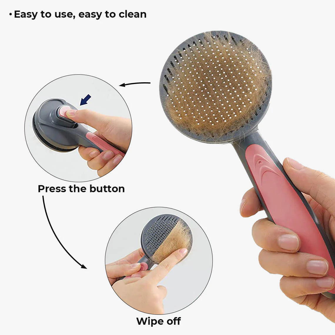 Click Click Easy to Clean Pet Comb & Brush