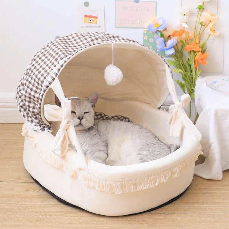 Adorable Cradle Semi-Enclosed Cat Bed