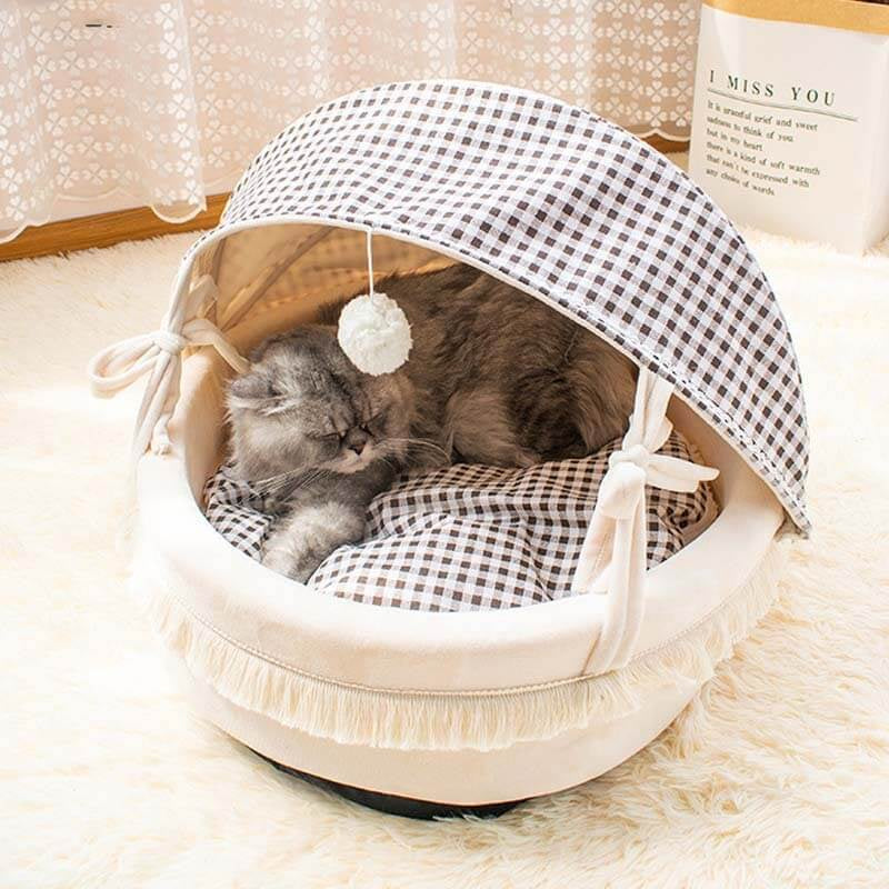 Adorable Cradle Semi-Enclosed Cat Bed