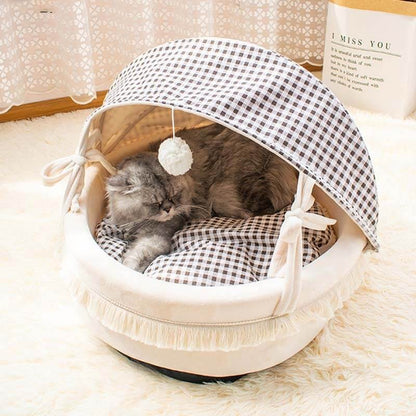 Adorable Cradle Semi-Enclosed Cat Bed