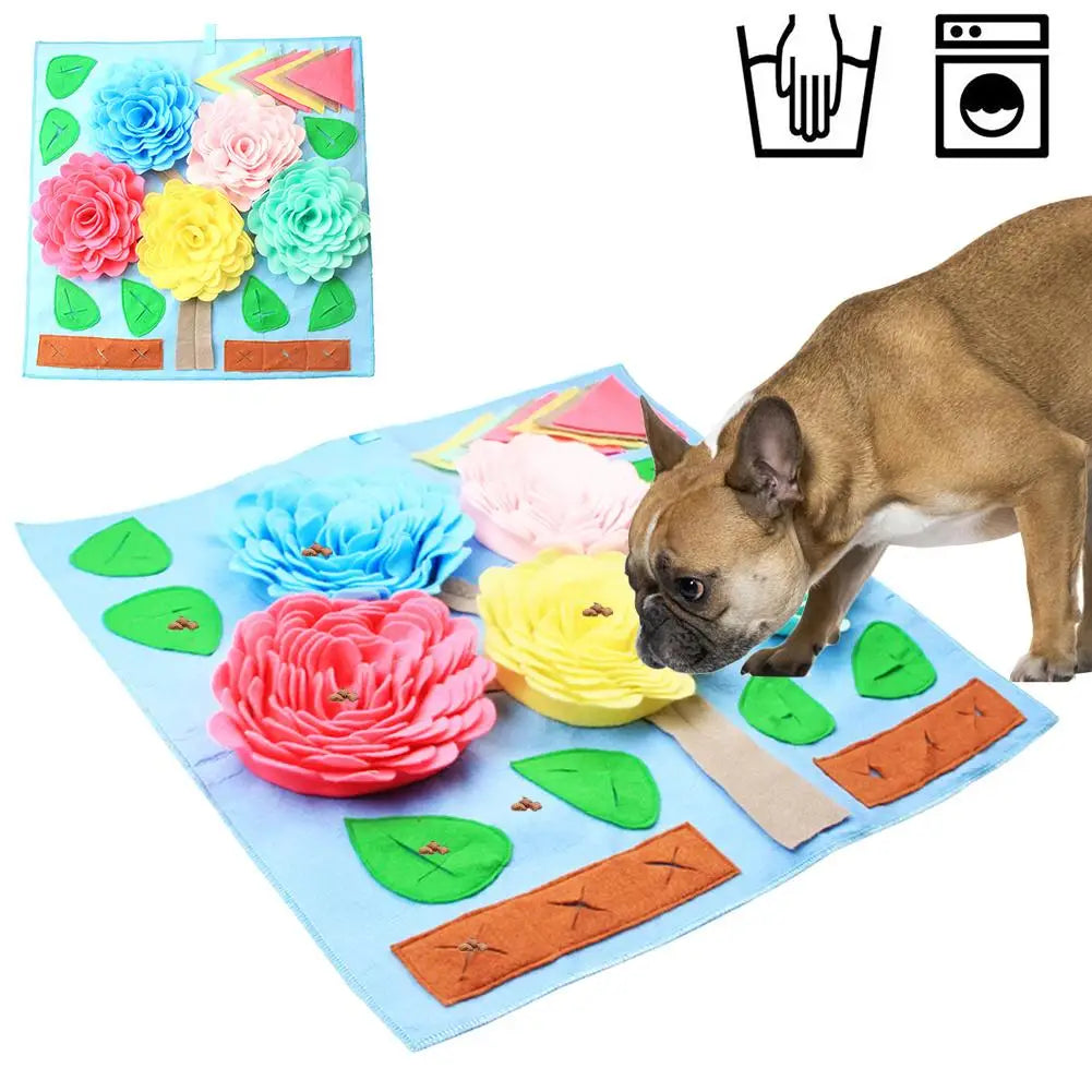 Dog Snuffle Mat Pet Slow Feeding Mat Washable Foraging Smell Training Puzzle Toy Pet Dog Stress Relief Sniffing Training Blanket