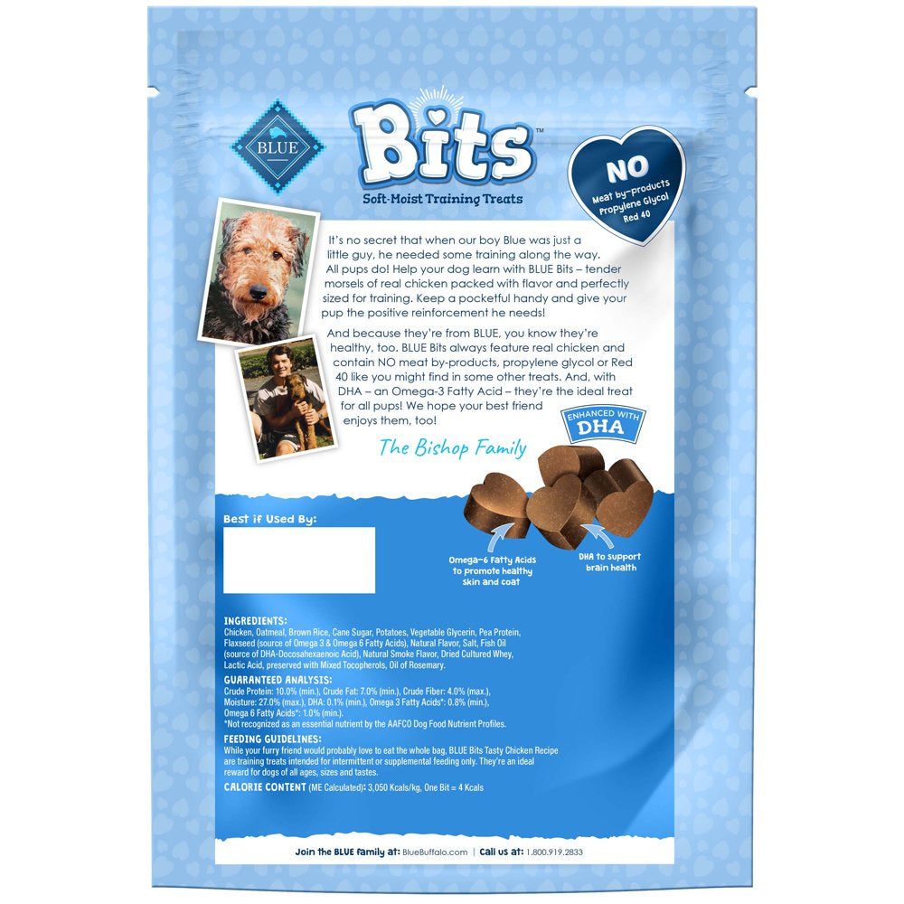 BLUE Bits Training Treats Chicken Flavor Soft Treats for Dogs, Whole Grain, 19 Oz. Bag