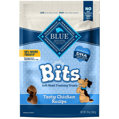 BLUE Bits Training Treats Chicken Flavor Soft Treats for Dogs, Whole Grain, 19 Oz. Bag