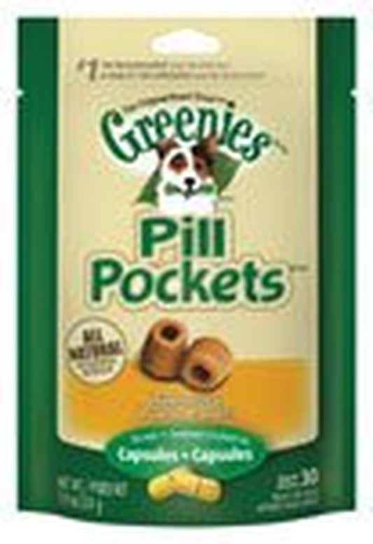 Pill Pockets Capsule Size Natural Soft Dog Treats, Chicken Flavor, 7.9 Oz Pack (30 Treats)