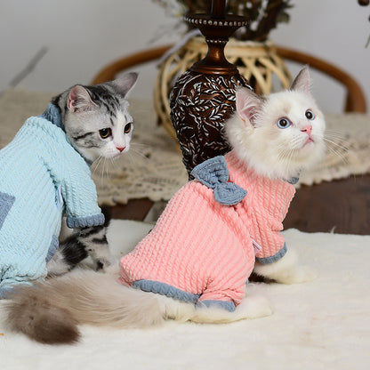 Cat Clothes Winter Warm Soft Cats Warm Hoodies Pajamas Sphynx Cat Costumes Pullover Sphinx Kitten Clothes Cat Supplies for Cats