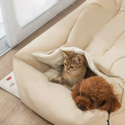 Snuggle Haven Dog & Cat Bed with Included Blanket