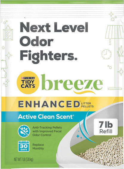 Scented Litter Pellets, Breeze Enhanced Refill Litter Pellets in Recyclable Box - (4) 7 Lb. Bags